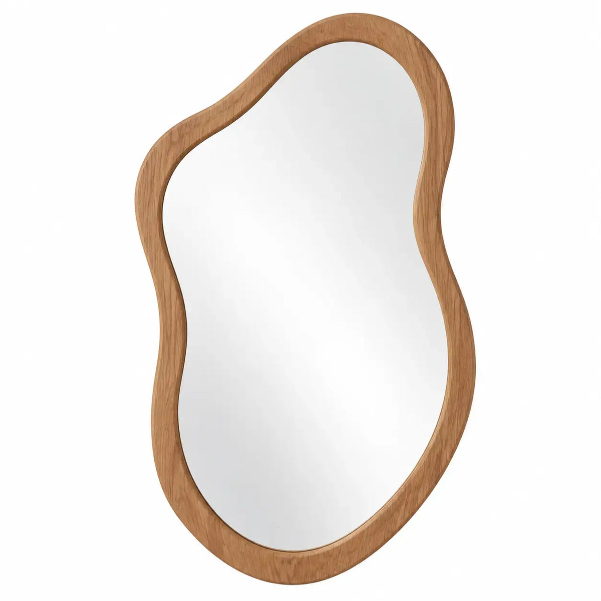 Espelho decorativo de contorno orgânico - Castanho