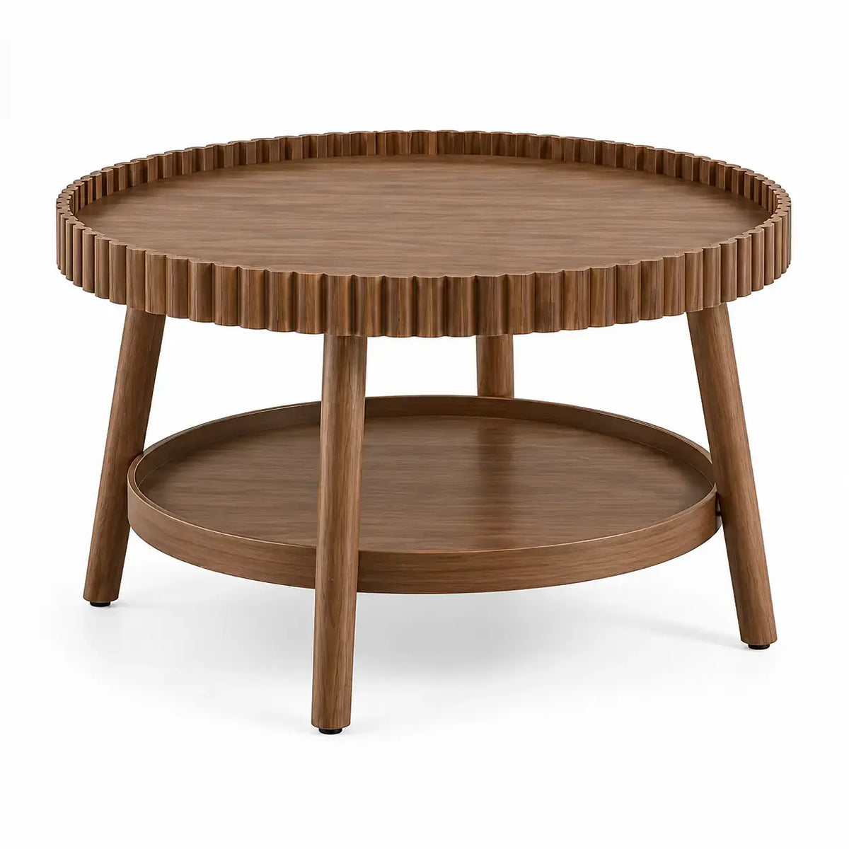 Mesa de centro de formato redondo - Castanho